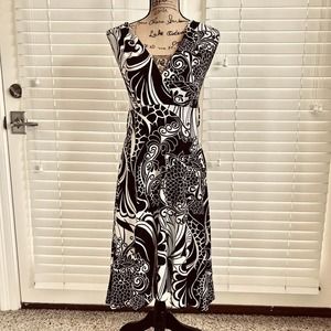 90’s Y2K Zoey Beth Juniors Maxi Dress Size Small Floral Sleeveless Black White